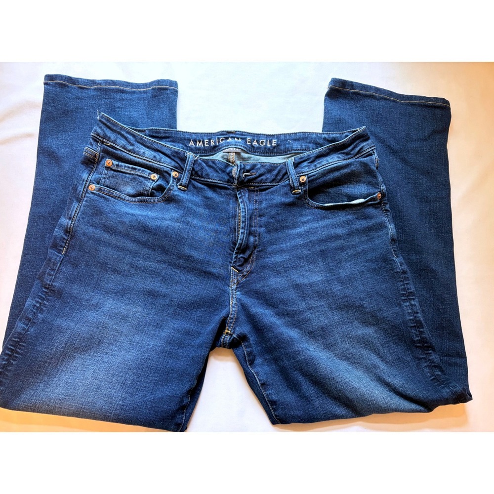 American Eagle Airflex+ Mens Dark Wash Stretch Denim Jeans 36x29 Inseam)